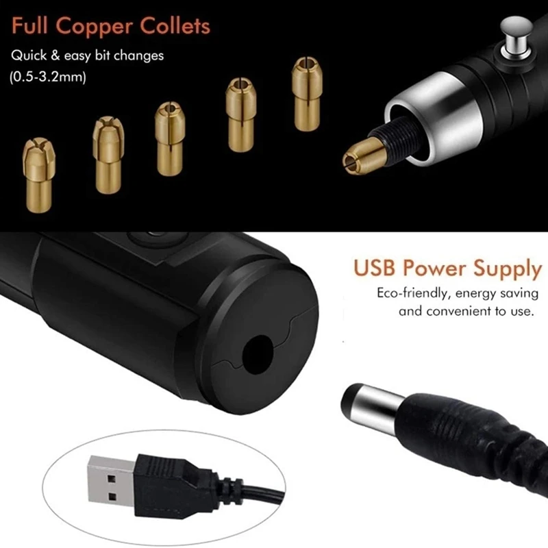 

105 PCS 30W Corded Rotary Power Tool Kit Mini 3 Speeds Adjust Grinding Machine Lightweight Nail Drill USB Engraving Pen
