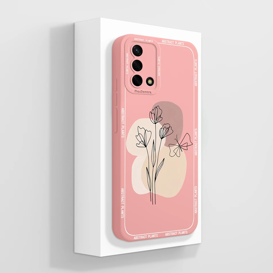 Stylish Soft Liquid Silicone Phone Case with Camera Protector and Artistic Design