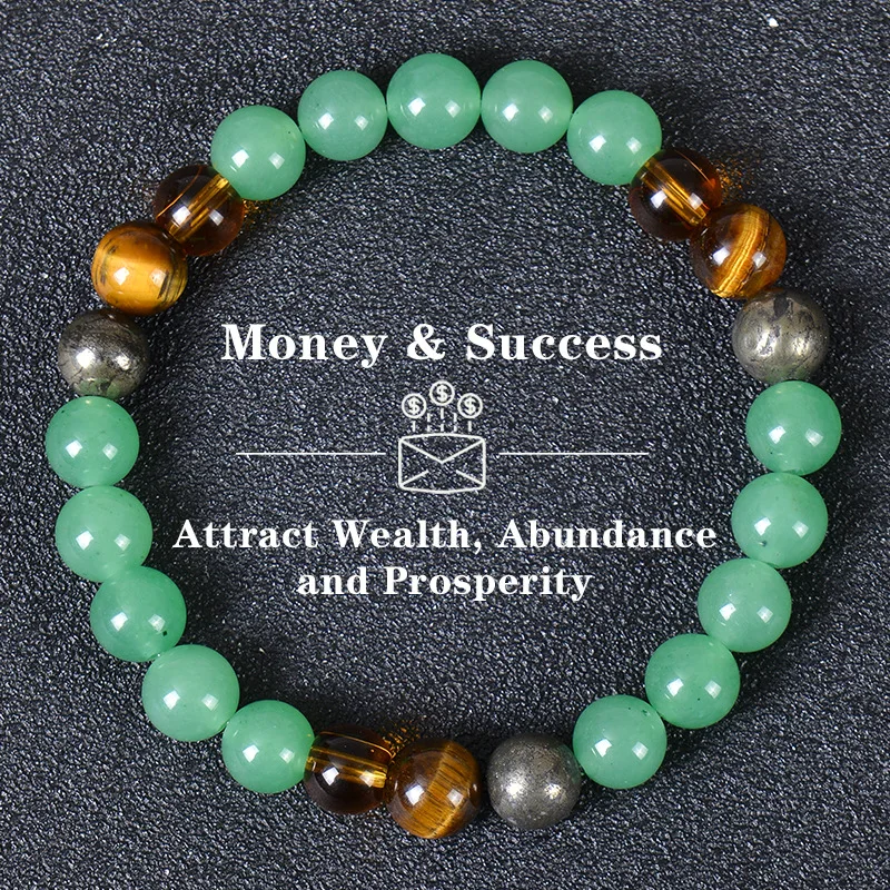 Natural Stone Bracelet Tiger Eye Stone Crystal Wealth Money Success Bracelet Men's and Women's Bracelets 호안석팔찌