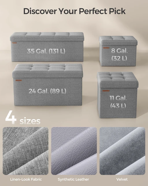 Small Folding Storage Ottoman Stool 6