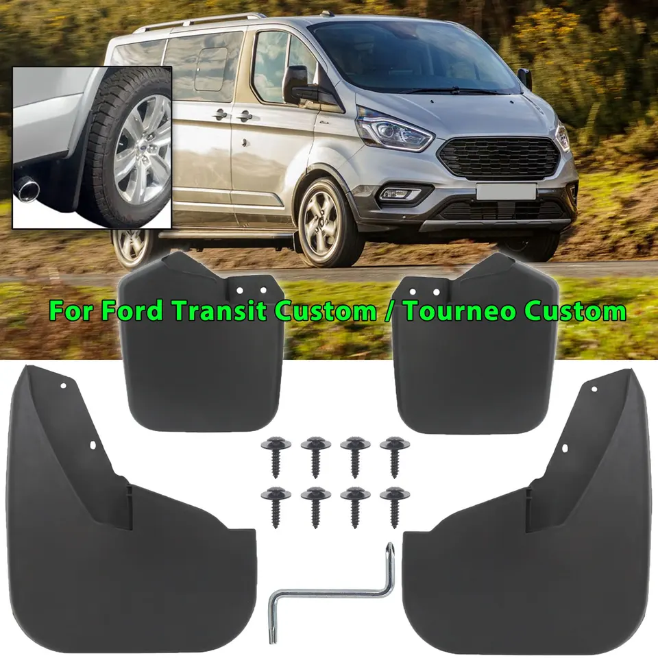 Kit De 4 Bavettes (garde-boue) Pour Ford Transit/Tourneo Custom 2012-2023 - Avant Et Arrière, Référence 1915641 - Protection Contre La Boue Et Les Graviers