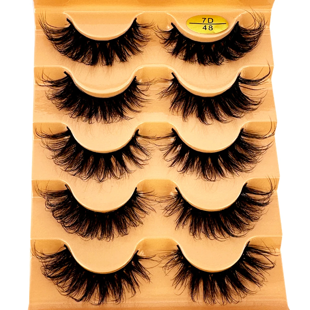 Katzenaugen-Wimpern, 3D, natürliche falsche Wimpern, D-Locken, flauschig, weich, Kreuz, 5 Paar, Manga-Wimpern, Wispy, natürliche Wimpernverlängerung, Make-up – Detail 23