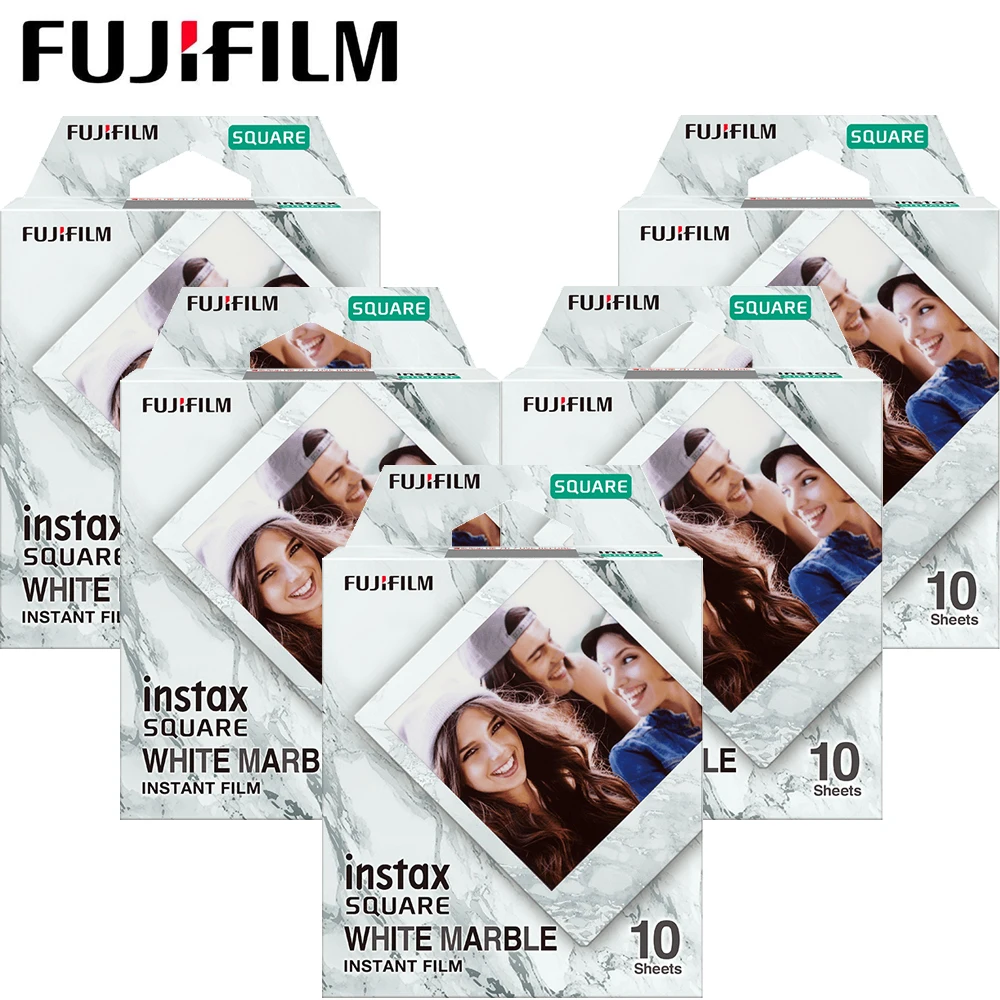 Nuovo Fujifilm Instax Square White Marble Frame Film Photo Paper (10-50 Fogli) Per Sq10 Sq6 Sq20 Instant Camera Instax Film