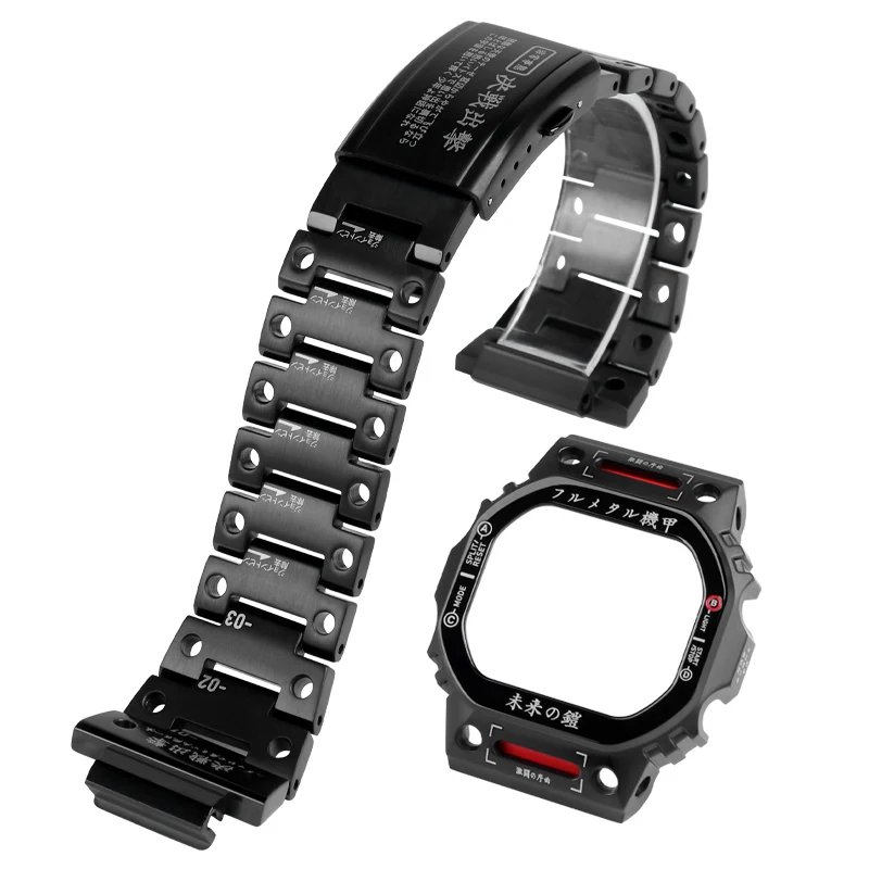 【超歓迎】 ステンレス鋼ストラップとケースメタルバンドカシオDW-5600 GW 時計