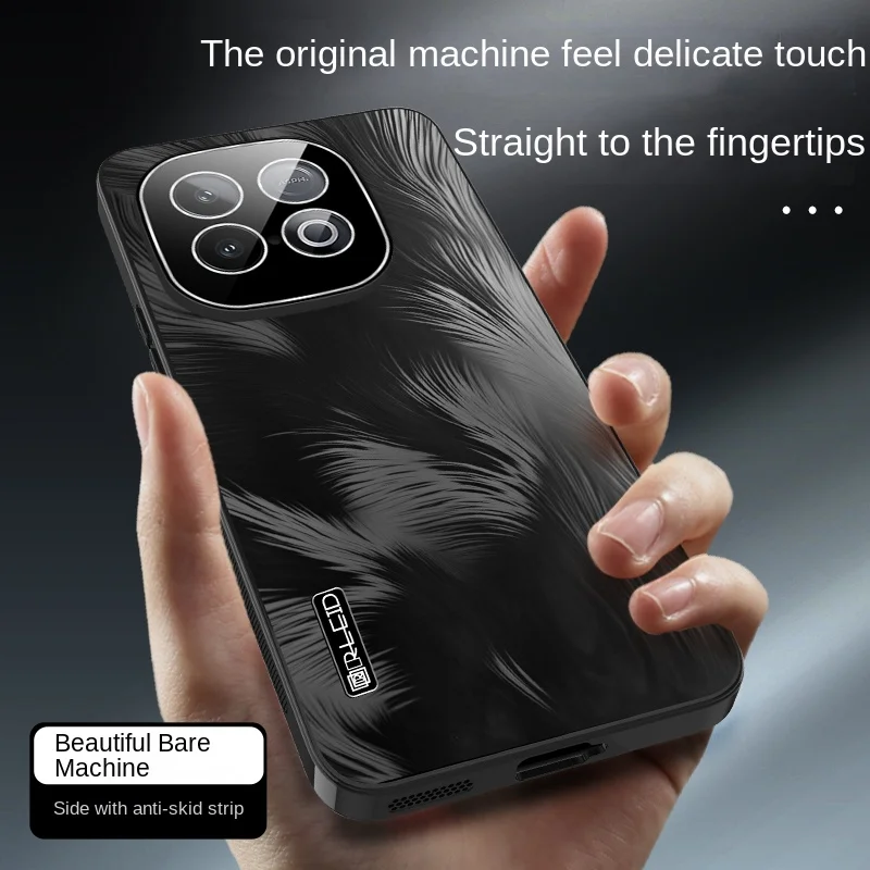 Starry Sky Electroplated Anti-Fingerprint Phone Case with Feather Texture