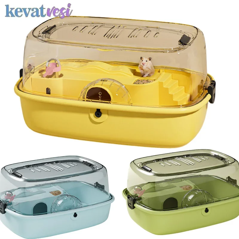 Acrylic Hamster Villa Double layer hamster cage transparent wheels Large Capacity Small Pet house for large hamster cage house