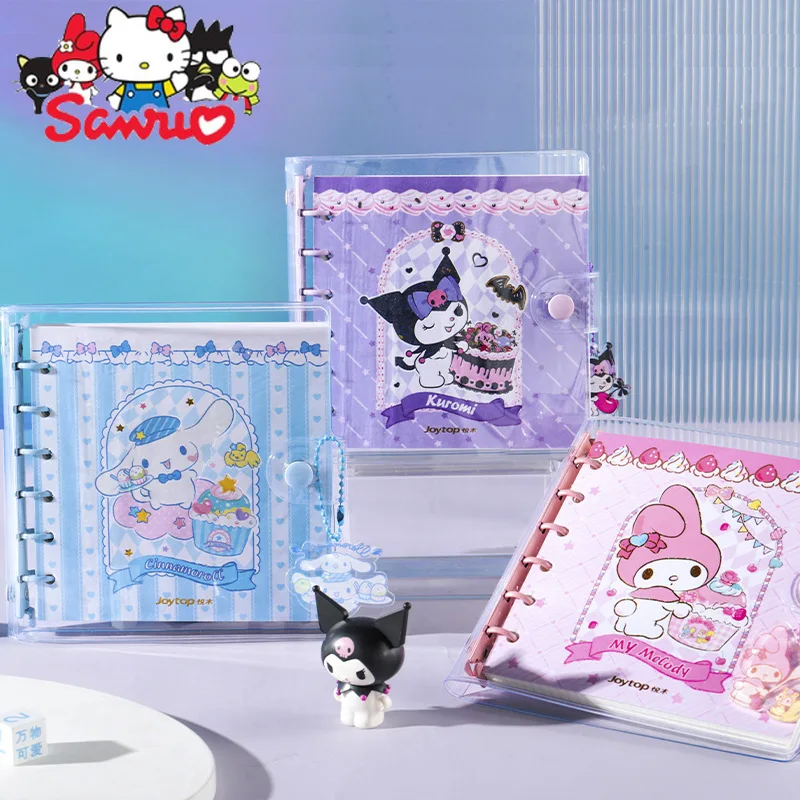 

MINISO Melody Kuromi Hello Kitty Cinnamoroll Pochacco 3Pc Joytop Square Crystal Loose-leaf Handbook Cartoon Students Handbook