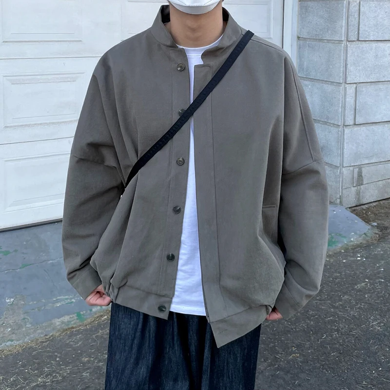 

Spring Casual Jackets for Men Streetwear Waterproof Cargo Men's Jacket Loose Oversize Fashion Turn Down Neck Coats for Men S13