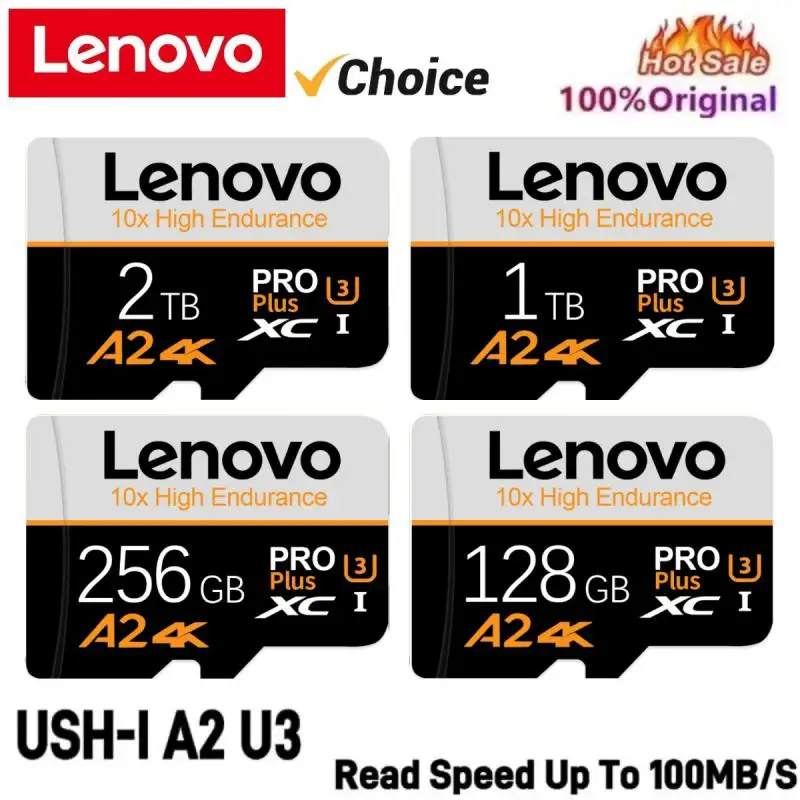 Фото Оригинальная карта памяти Lenovo, 128 ГБ, 256 ГБ, 512 ГБ, высокоскоростная карта памяти Micro TF SD на 1 ТБ, телефон/компьютер/камера, SD-карта, Прямая поставка №1