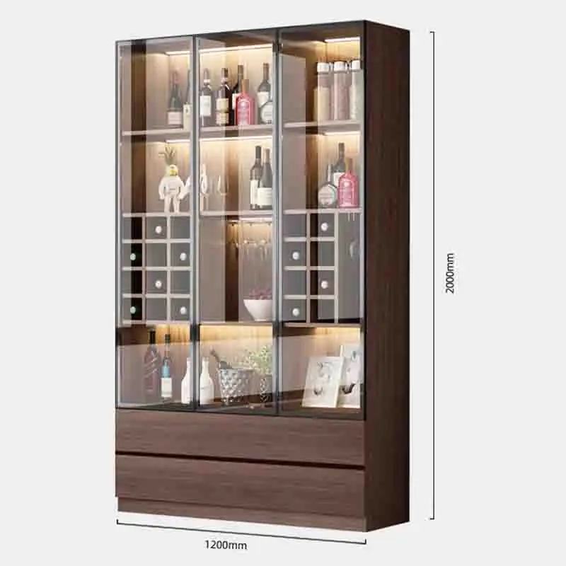Wall Bar Cabinet High End Furniture Whiskey Showcase Luxury Portable Iron Accessories Metal Storage Elegant Vitrine Wine Stands