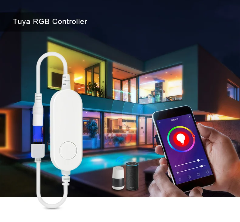 12V Tuya Smart WIFI Controller RGB/Single Color LED Strip Accessory Connector Smart Life APP Control for Alexa Google Assistant