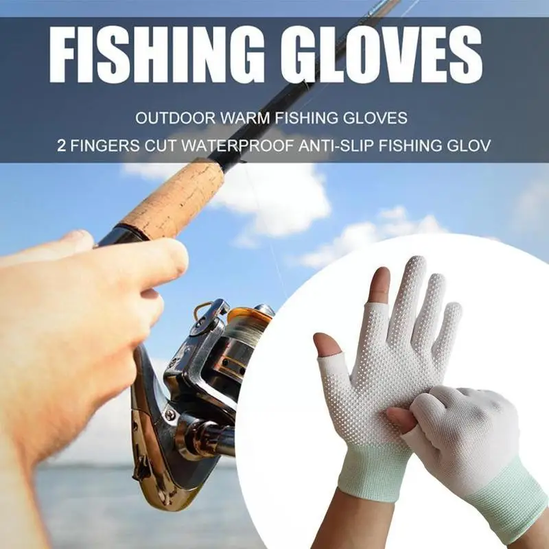 Non-Slip Fishing Gloves Nylon Breathable Quick Drying Sport Gloves Sunscreen Half Cycling Fingers 3
