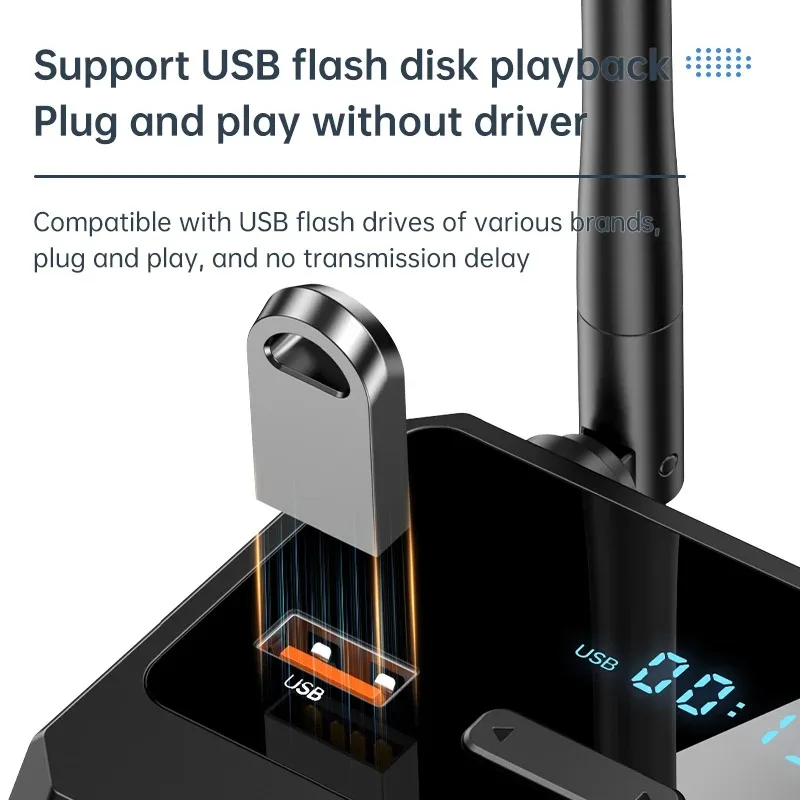 Bluetooth 5.3 Audio Receiver Support USB U-Disk Play Wireless Adapter R/L 2 RCA/3.5MM AUX/Optical Fiber Jack For Car Kit Speaker bluetooth receiver