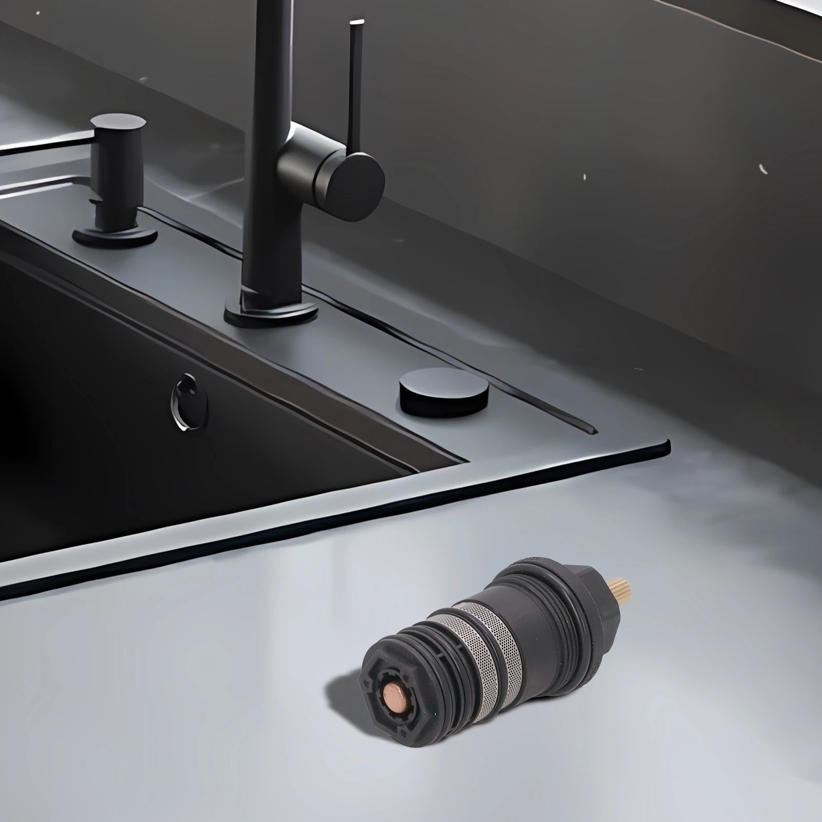 Description Picture 6 of item1x Brass Temperature Control Valve ForHansgrohe 94282000 3/4-Inch Thermostatic Cartridge Shower Mixer Valve Bar Repair Kits