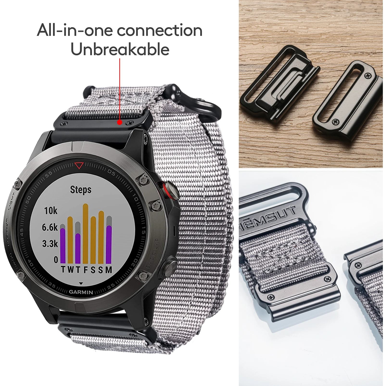 Quickfit Super Rugged Nylon Watch Strap with Woven Loop Design