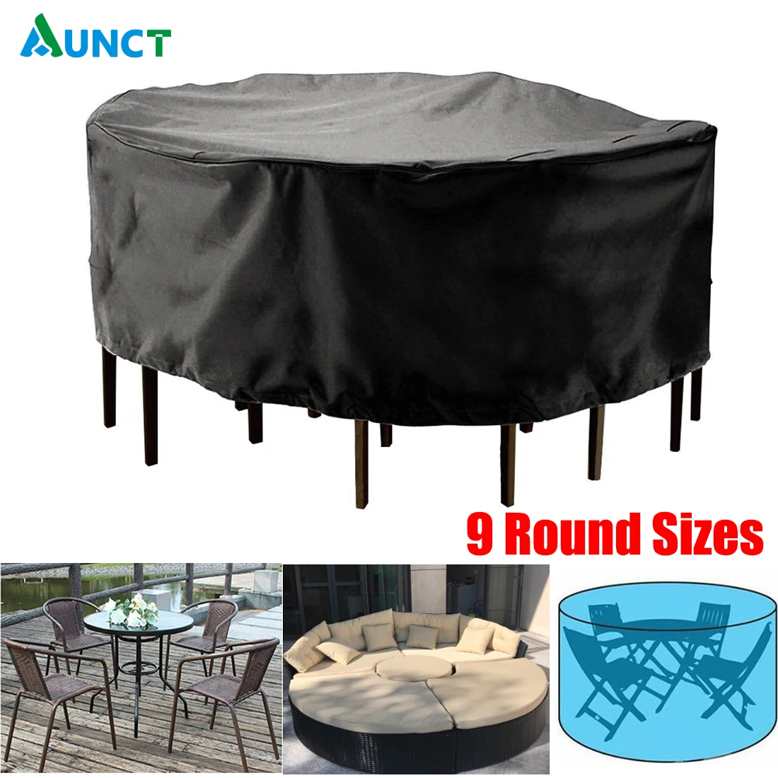 Outdoor Garden Furniture Cover Round Table Chair Set Waterproof Outdoor Garden Furniture Cover Round Table Chair Set Waterproof