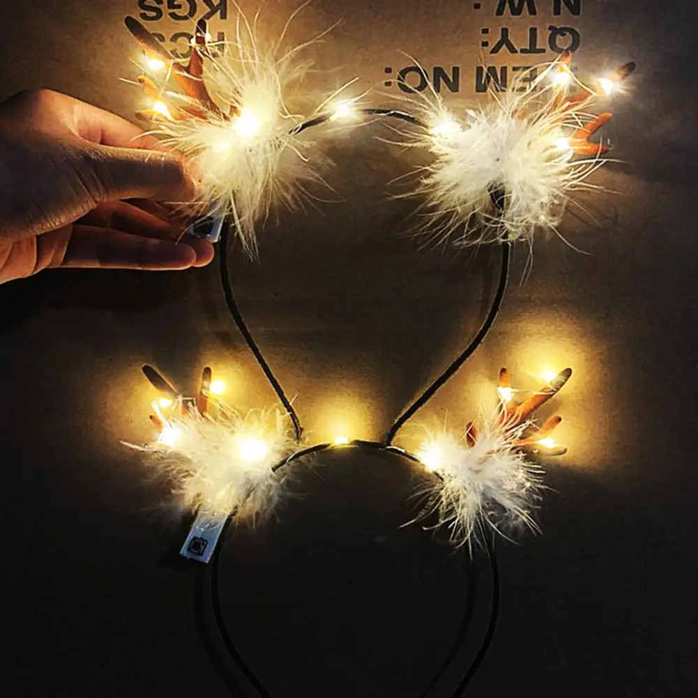

Headband Lovely Comfortable To Wear 5 Styles Christmas Reindeer Antlers Headband For Nightclub Women Hair Decoration