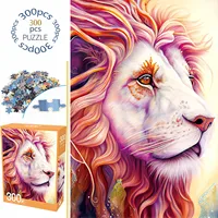 300pcs Flowers Drawn Lion Velvet Material Floor Jigsaw Puzzles for Adults Home Decor Games Family Fun Educational Toys for Kids 1