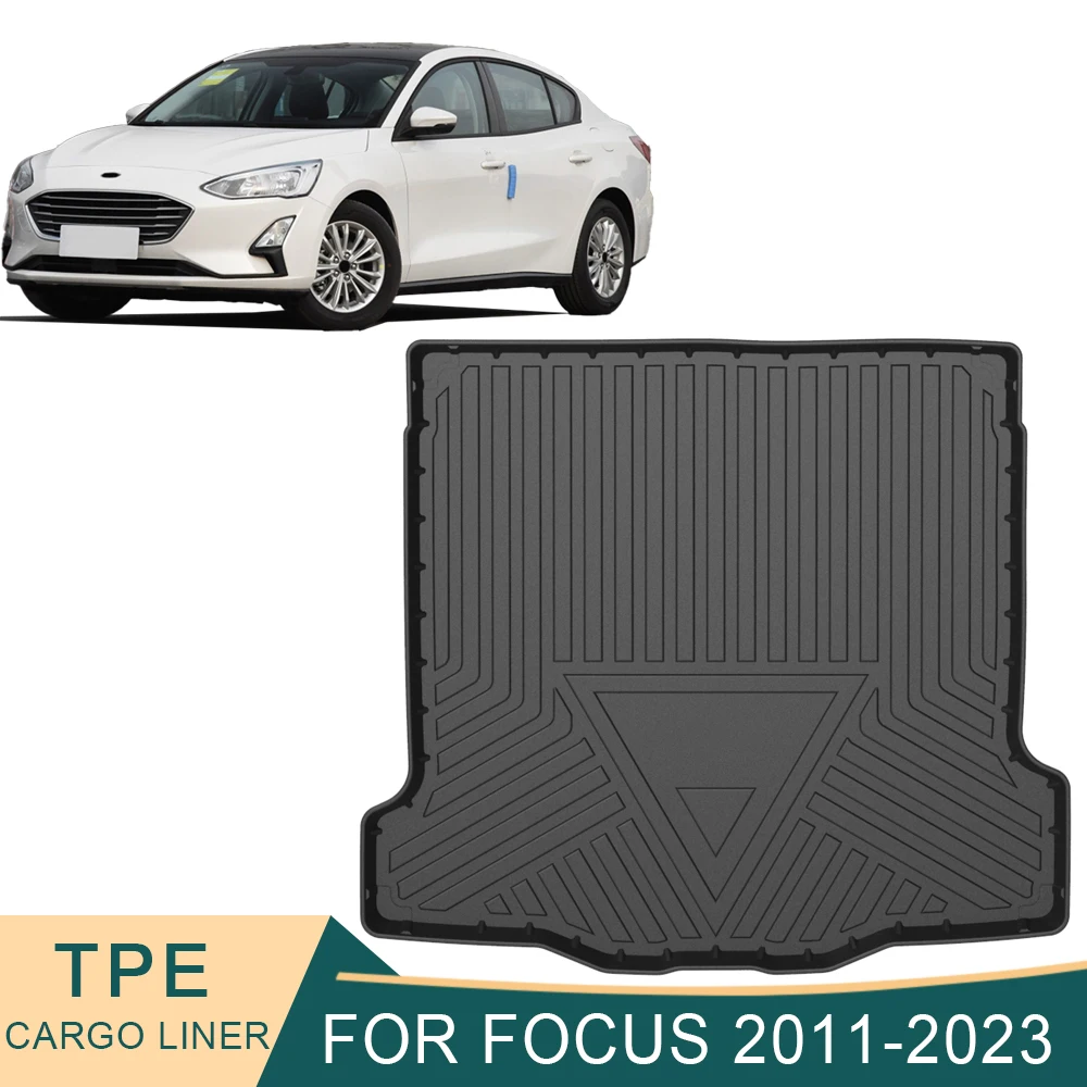 

For Ford Focus 2011-2023 Sedan Auto Car Cargo Liner All-Weather TPE Non-slip Trunk Mats Boot Tray Carpet Interior Accessories