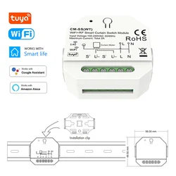 Tuya Smart Wifi Curtain Module Blind Switch Push Switch for Roller Shutter Electric Motor Control works with Alexa Google Home