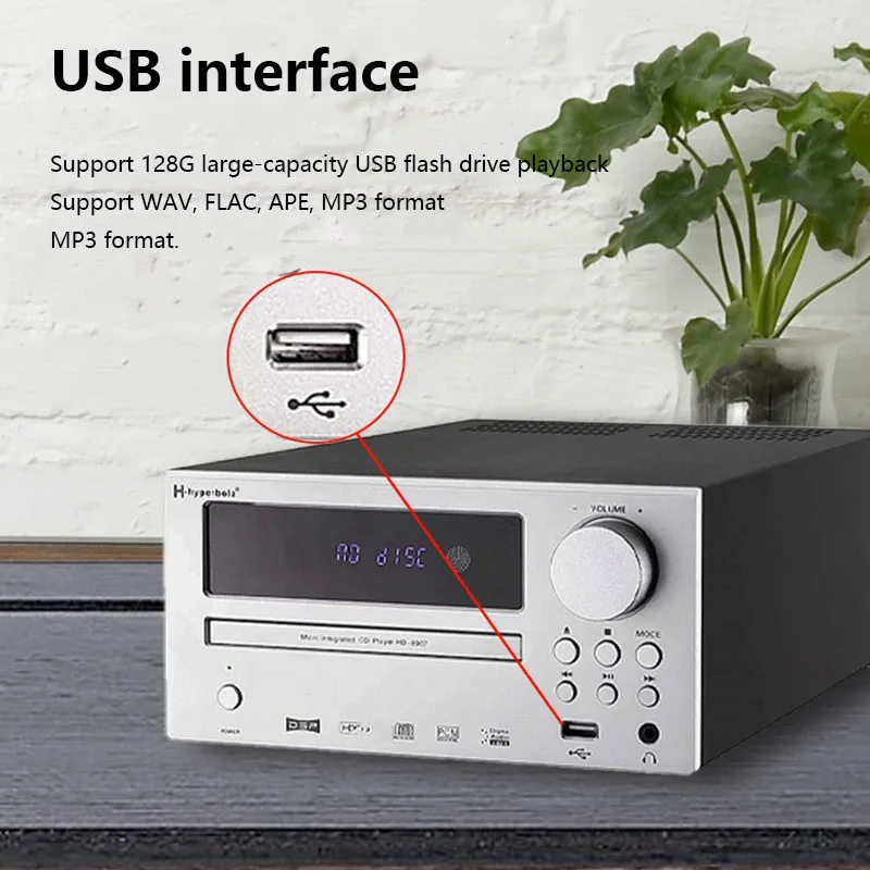 Multi-function CD Player 50W*2 High Power Support DTS-CD DA-CD Format Playback Bluetooth 5.0 USB Lossless Playback portable cd player