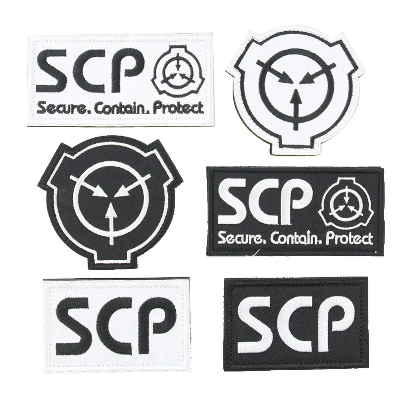 SCP 초자연적 기호 자수 천 스티커 레터 의류 액세서리 도매 패치 삼각형 로..