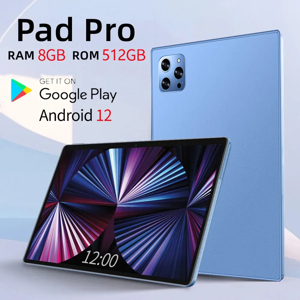 

2024 New 10.1 Inch Global Version 5G Pad Pro 10 Core 8GB RAM 512GB ROM 4G LTE Phone Call Android 12 Google Smart Tablets 8000mAh
