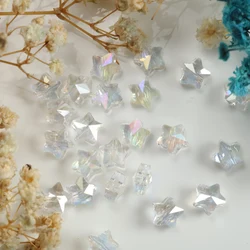 Sparkling Star Glass Beads - 40pcs (Transparent)