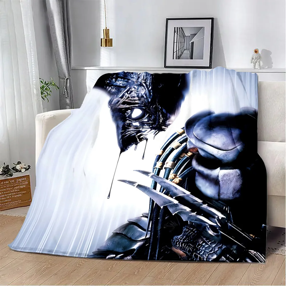 Hot Movie Aliens vs Predators Printed Picnic Blankets Warm Blanket Soft and Comfortable Blanket Home Travel Birthday Gift 5