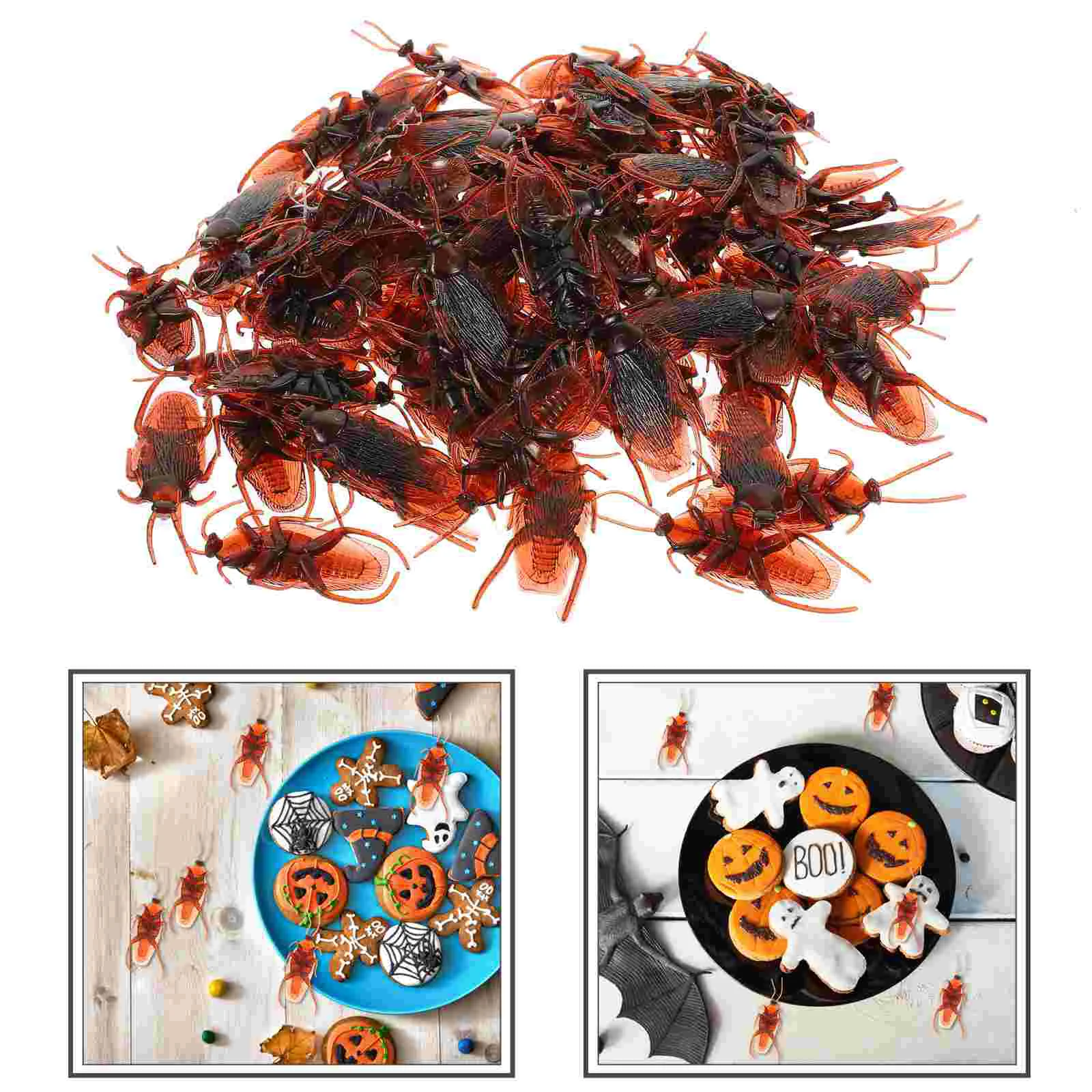 

TINKSKY 100pcs Toy Fake Prank Novelty Plastic Bugs Look Real for Halloween