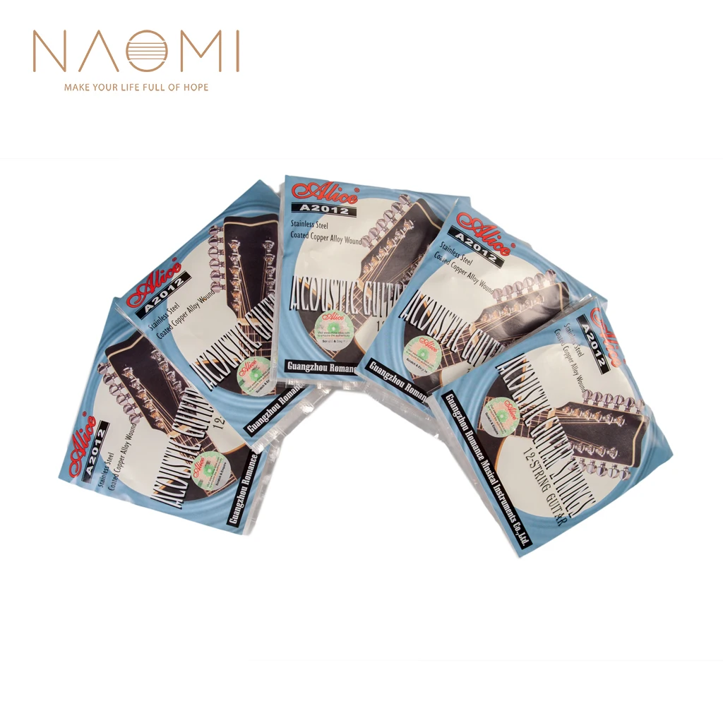 NAOMI Guitar String 5SETS 12 String Guitar Strings Copper Alloy Wound  For 12-String Guitar Parts Accessories New