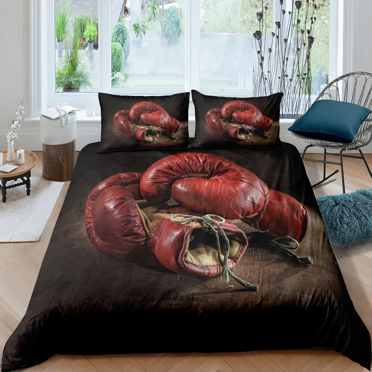

Home Living Luxury 3D Boxing Gloves Bedding Set Duvet Cover Pillowcase Kids Bedding Set Queen and King EU/US/AU/UK Size