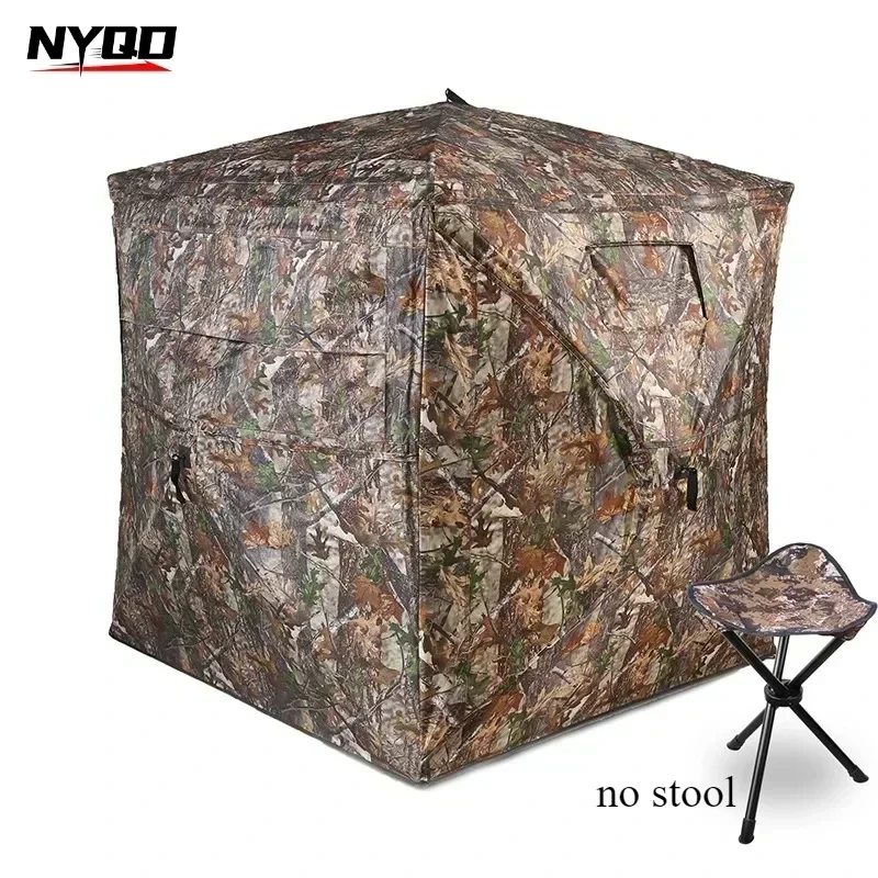 Outdoor 2-3 Person Automatic Camping Hunting Camouflage Tent Portable Watching Bird Spectator Unobstructed Viewing Game Private