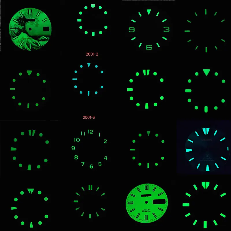 

Watch Dial Fit Men's Watch SKX007 SKX009 6105 SRPD Tuna Monster Turtle Watch Case For Seiko 7s26 NH35 NH36 Movement C3 Green