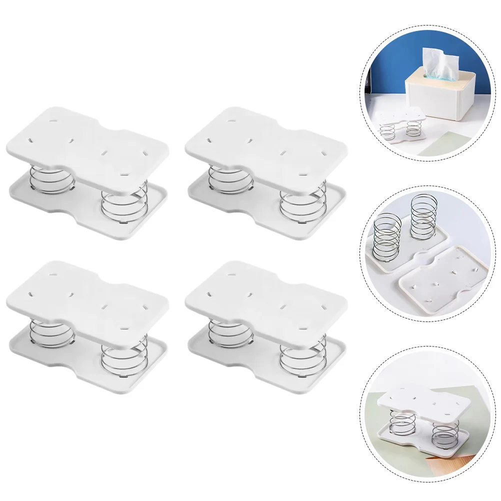 

4 Pcs Paper Box Spring Holder Support for Tissue Bracket Kitchen Springs Household Plastic