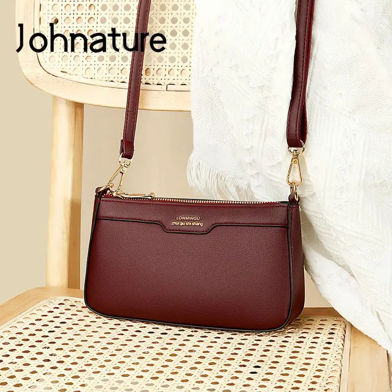 

Johnature Summer Small Women Bag 2022 New Fashion Versatile Leather Shoulder & Crossbody Bags Leisure Ladies Clutch Bags