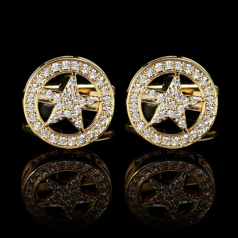 

Новые Элегантные аксессуары для костюма с пятиконечными звездами овальные запонки из сплава циркония Мужская и Женская французская рубашка модные элегантные cu