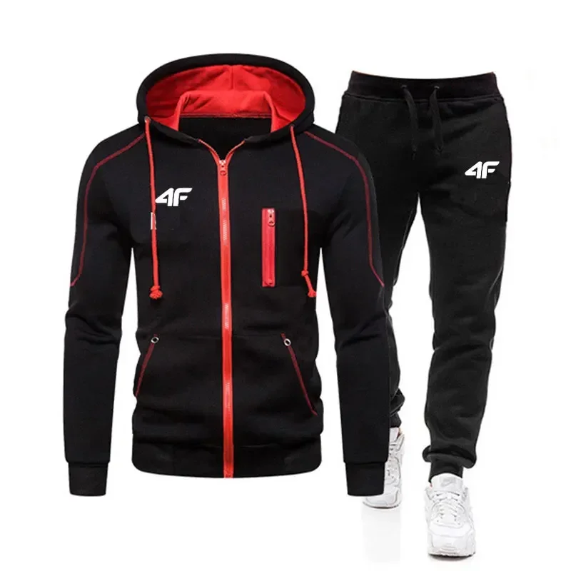 fall winter fleece thick warm men's tracksuit zipper hoodies+pants 2pcs sets suit sportswear trend fashion hip hop men clothing Fall Winter Fleece Thick Warm Men's Tracksuit zipper Hoodies+Pants 2Pcs Sets Suit Sportswear Trend Fashion Hip Hop Men Clothing 2