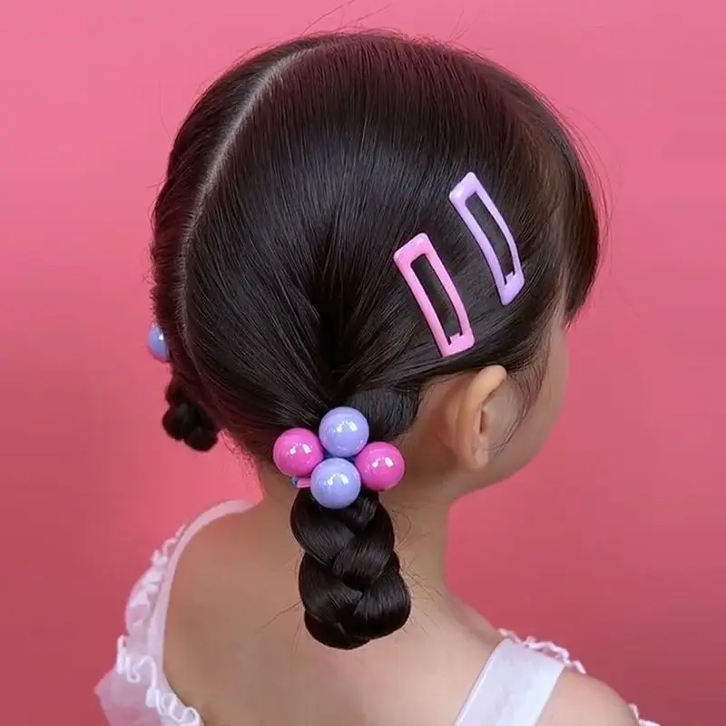 Korean Children's Candy Color Long Rubber Band Hair Band Tie Ponytail Ball Color Headband Princess Headgear Princess Style