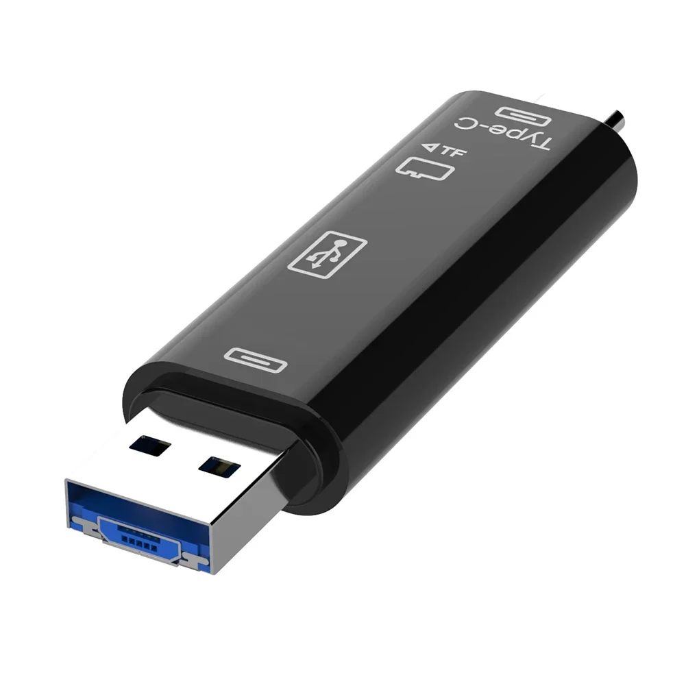 5 In 1 Multi-Function Memory Card Reader OTG Card Reader Adapter Accessory TF/SD Dual Slot USB Interface Fast Reading