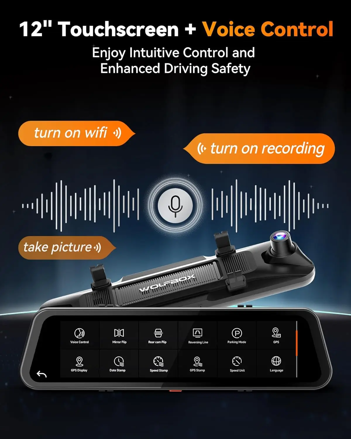 WOLFBOX G900 Tripro バンパー版 3チャンネル 4K バックミラー型