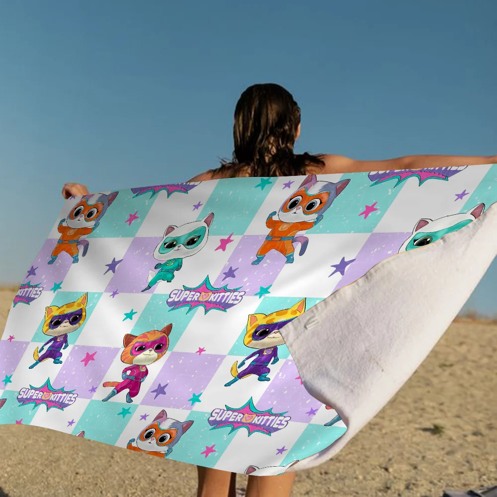 Junior Super Kitties Pattern Towel Microfiber Beach Towel Absorbent Quick dry Soft Yoga Swimming Resort Mountain Climbing