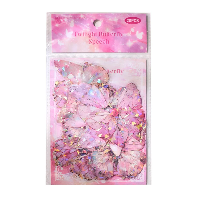 Butterfly Glitter Sticker Pack with Shiny Wing Patterns for Decorative Crafts & DIY Projects