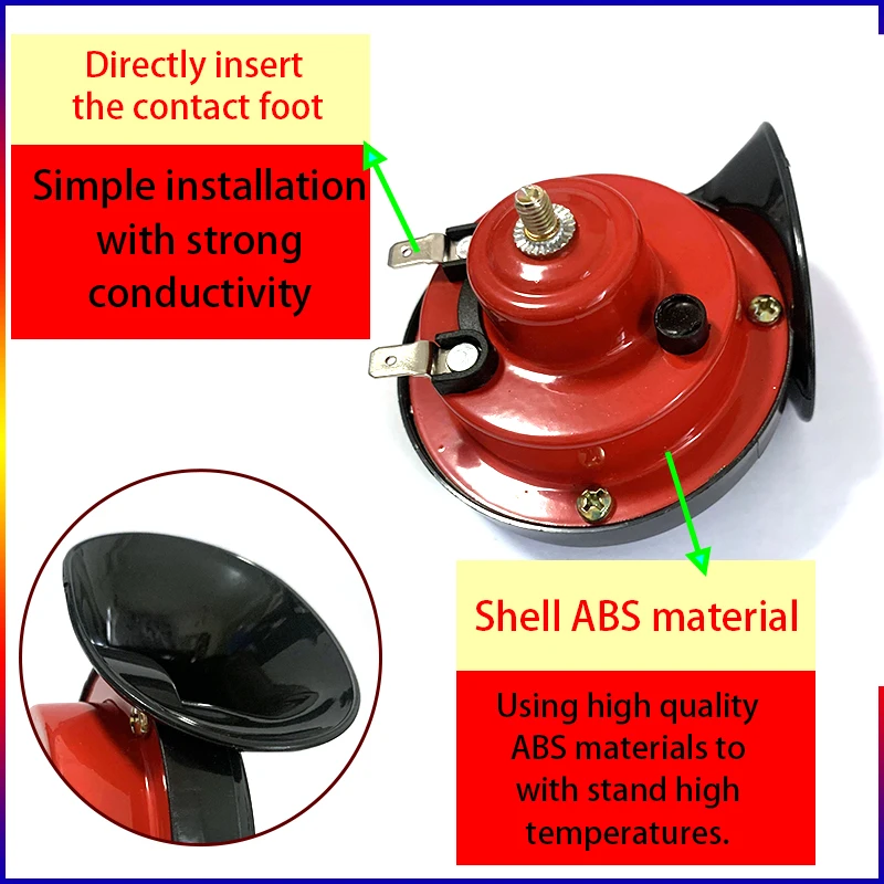 Vehicle Snail Horn 12V/24V Trumpet Air Horn Motorcycle for Trucks Vehicle Electric Snail Waterproof Alarm 120DB car siren horn car air horn motorcycle horn waterproof horn