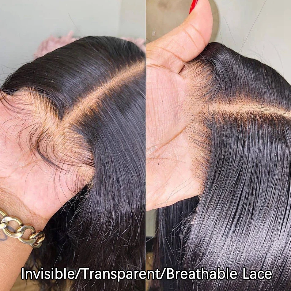 Human Hair Closure Human Hair Lace Product Human Hair Frontal 4x4 5x5 13x4 Straight Transparent Lace Frontal Closure Only 100% Brazilian Remy Human Hair Swiss Lace Pre Plucked With Baby Hair