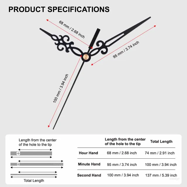 Mcdfl Fancy Clock Hands Spade A Nagyapa Számára Atomic Watch Motor Csere Tervek Készletkészletek Hobby Lobby Building Készlet - Image 2