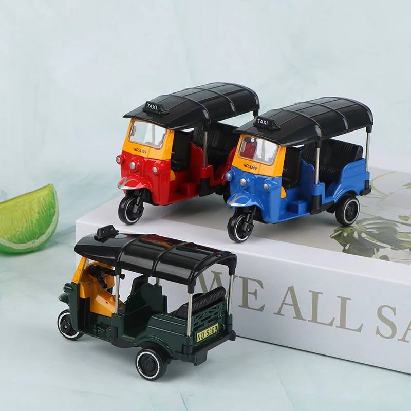 Alloy Tricycle Retro Simulation Model Three Wheeled Motorcycle Toy Diecast Hot Sale Autorickshaw Car Model Figure Toys For Kids - 3