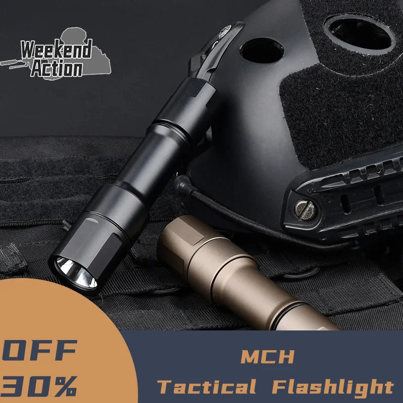 

WADSN MCH Tactical Flashlight Cloud defensive Handheld Weapon Light 1300lm Portable Torch Rechargeable Outdoor Camping Hunting