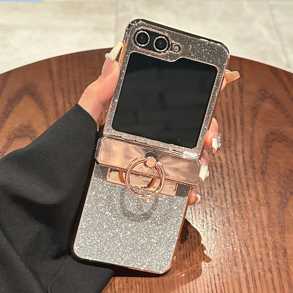 Glitter Gradient Diamond Plating Ring Holder Bling Shockproof Case