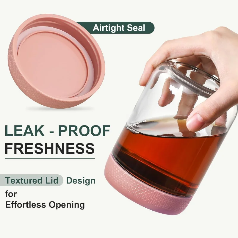 Glass Sealed Jar Kitchen Refrigerator Storage Jar Leak-Proof Food Storage Container Milk Fruit Coffee Fresh-keeping Jar with Lid 4